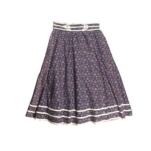 Vtg 70s Jessicas Gunnies Prairie Skirt 11 Calico Cottagecore